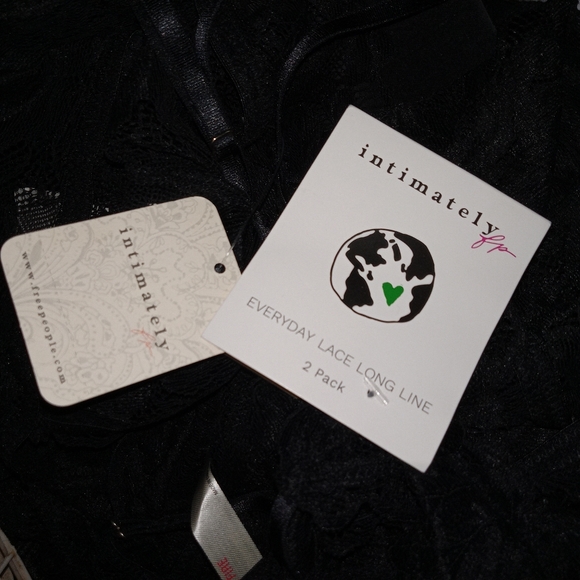 Free People-2pk Everyday Long Line Bralettes (Black)-M - Picture 2 of 2